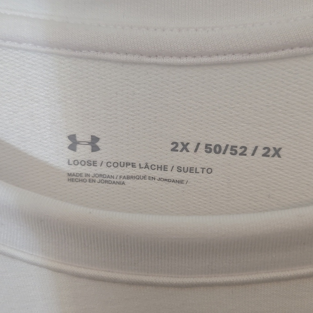 Under Armour White and Gray Ombre Long Sleeve Rival Gradient Terry Crew - Picture 3 of 6